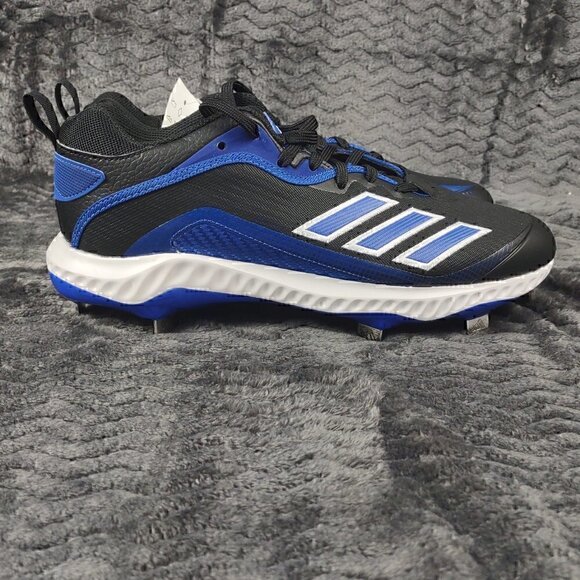 Adidas Icon 6 Bounce Mens Baseball Cleats Shoes Blue/Black FV9350 (NWT) Size 12 - Picture 4 of 7